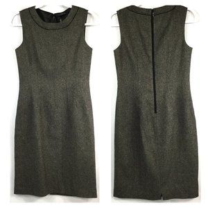 ELIE TAHARI Sz 4 Brown Wool Tweed Career Sheath